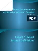 Export - Import Documentation and Steps For Successful