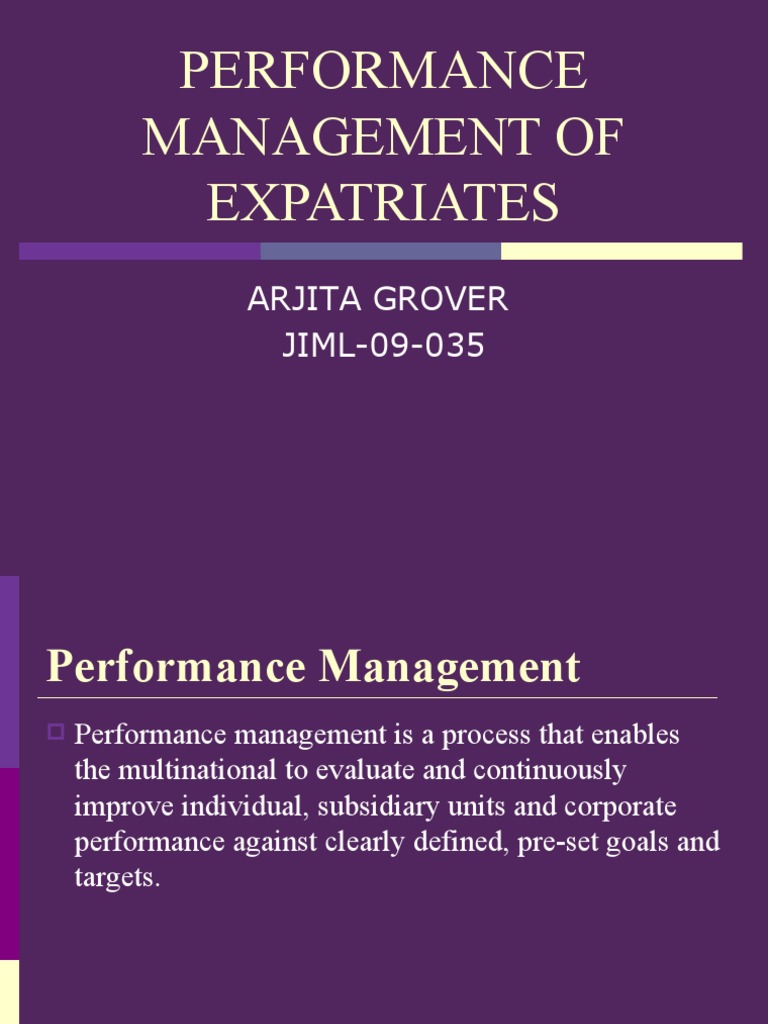 Expatriate Performance Management Guide | PDF