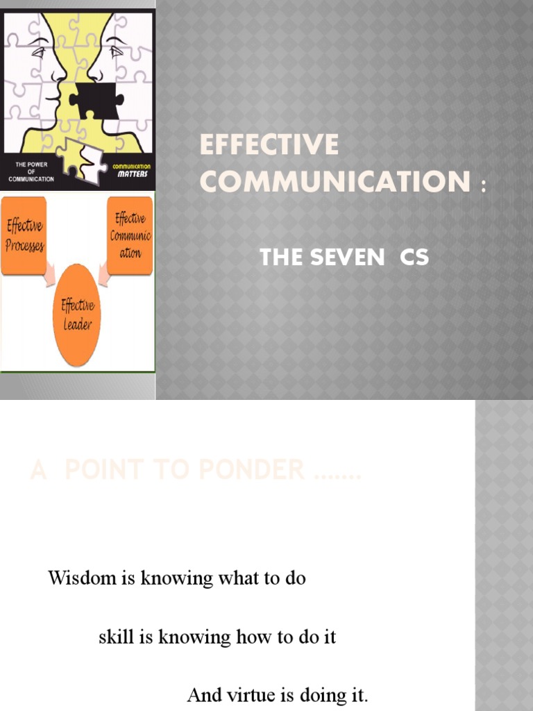 Effective Communication:: The Seven Cs | PDF | Ambiguity | Word