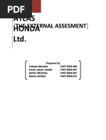The External Assesment: Atlas Honda LTD