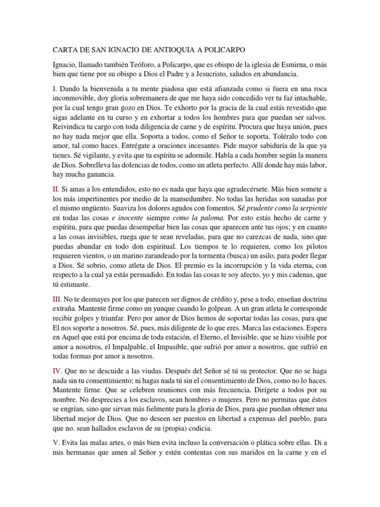 Carta de San Ignacio de Antioquia