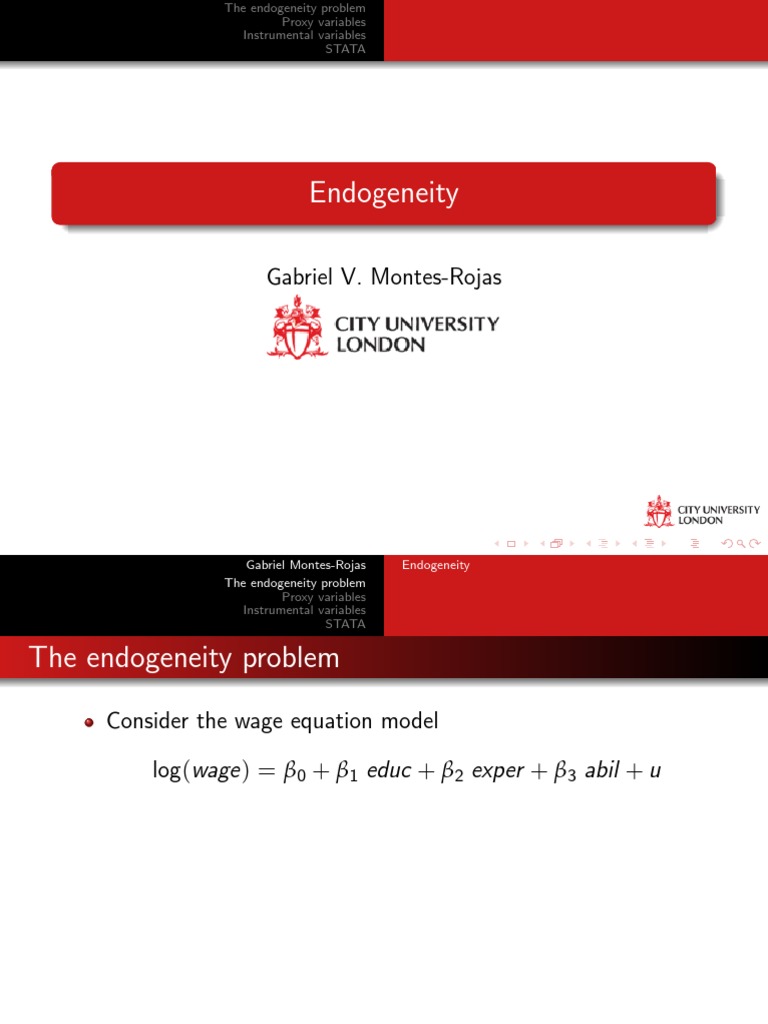 Endogeneity | PDF | Endogeneity (Econometrics) | Statistical Theory