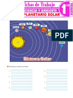 El Sistema Planetario Solar Para Primer Grado de Primaria