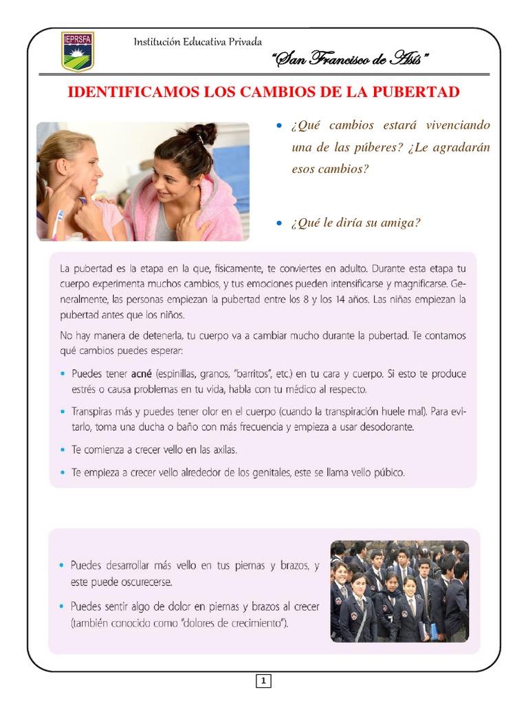 Cambios de la Pubertad en Niños | PDF | Salud y bienestar