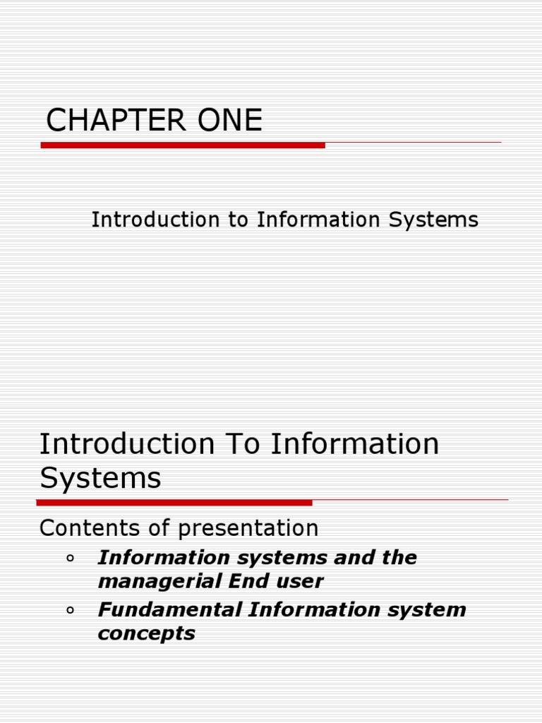 Chapter One: Introduction To Information Systems | PDF | Information ...