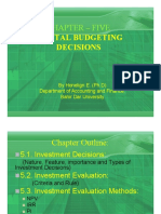 Chapter Five-Capital Budgeting Decisions