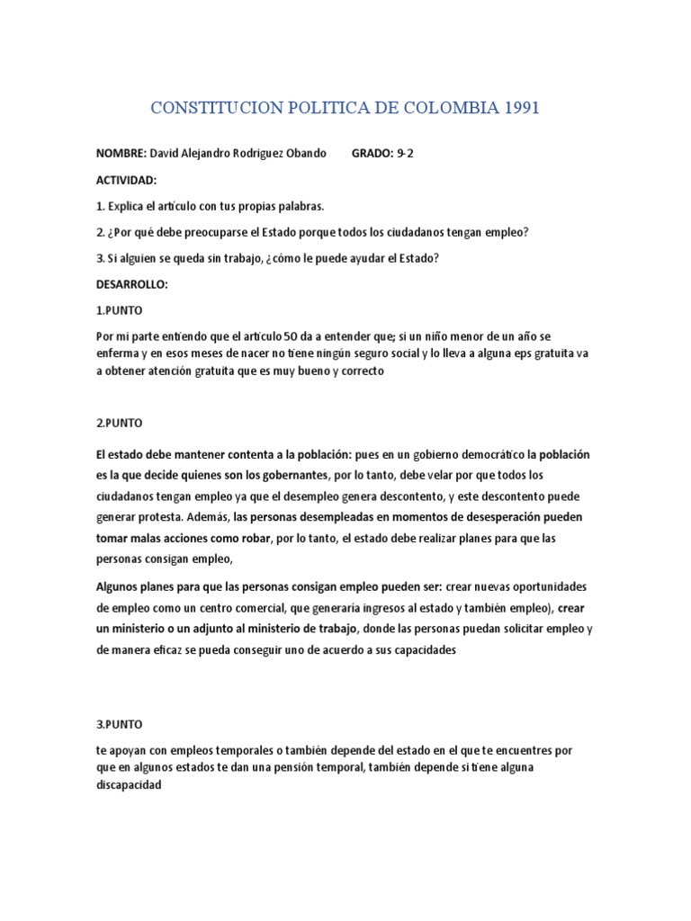 Constitucion Politica de Colombia 1991 | PDF