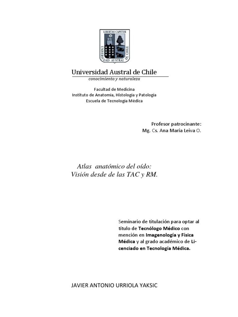 Atlas Anatómico del Oído en TAC y RM | PDF | Imagenes medicas | Ct Scan