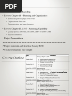 Agenda: Course Schedule and Grading - Review Chapter 18 - Planning and Organization