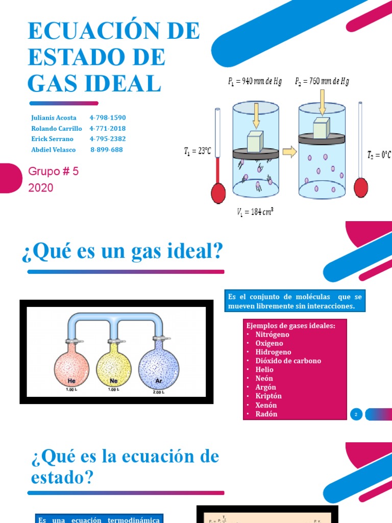 Ecuación de Estado de Gases Ideales | PDF | Gases | Materiales ...