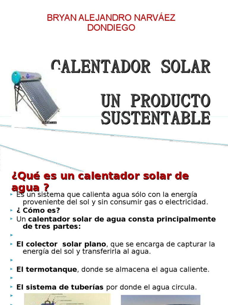 Disponible Íntimo hijo Calentador Solar | PDF | Energía solar | Agua