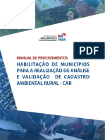 Habilitação de Municípios Para Análise e Validação de Cadastro Ambiental Rural (CAR) No Pará.