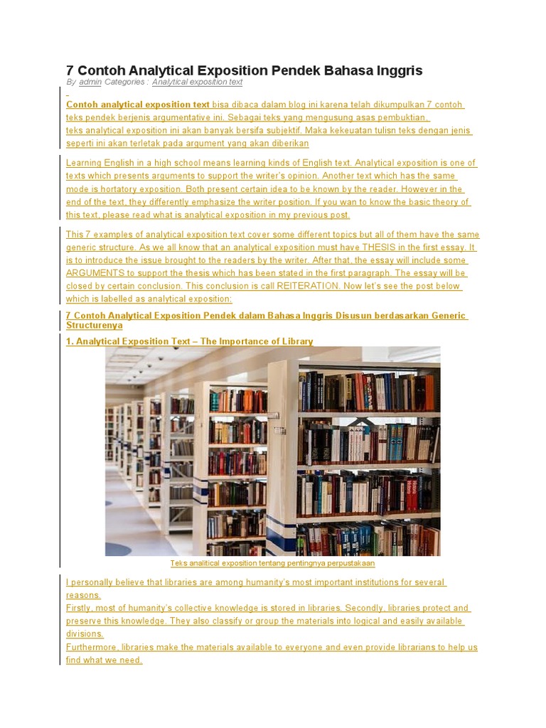 analytical exposition text contoh bahasa inggris