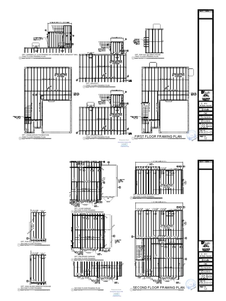 First Floor and Roof Framing Plans | PDF | Framing (Construction) | Truss