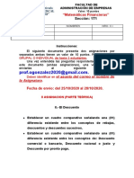 II ASIGNACION. Descuento. MATEMATICA FINANCIERA