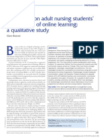 Preregistration Adult Nursing Students' Experiences of Online Learning: A Qualitative Study