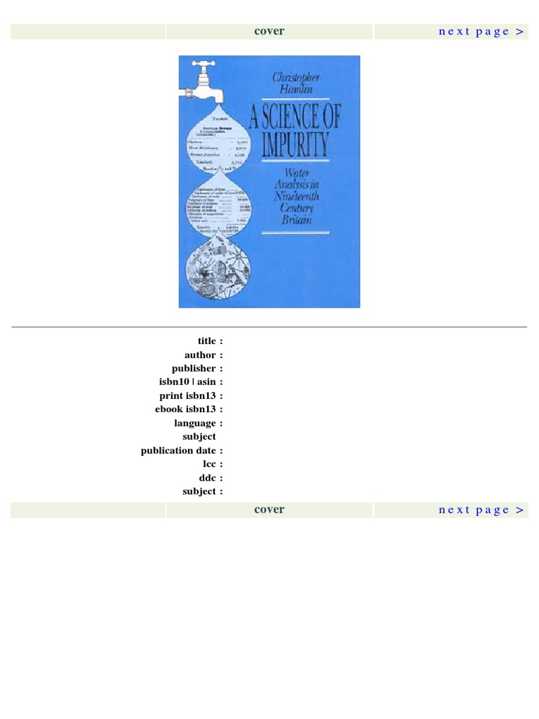 Christopher Hamlin - A Science of Impurity - Water Analysis in ...