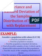 Variance and Standard Deviation of The Sampling Distribution of Means With Replacement