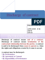 Discharge of Contract: Presented by Aswathy .P.M 1 9 0 7 0 Tps B