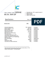 Refined Glycerine 99.5% MIN EP: Specifications