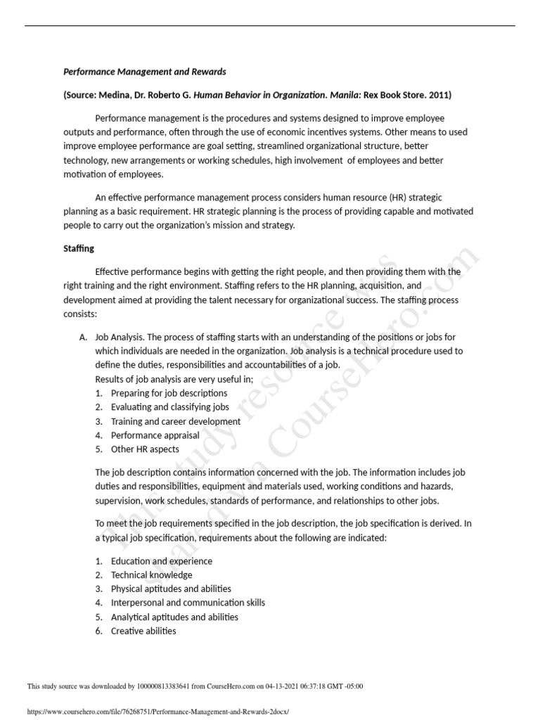 Performance Management Strategies Explained | PDF | Recruitment | Human ...