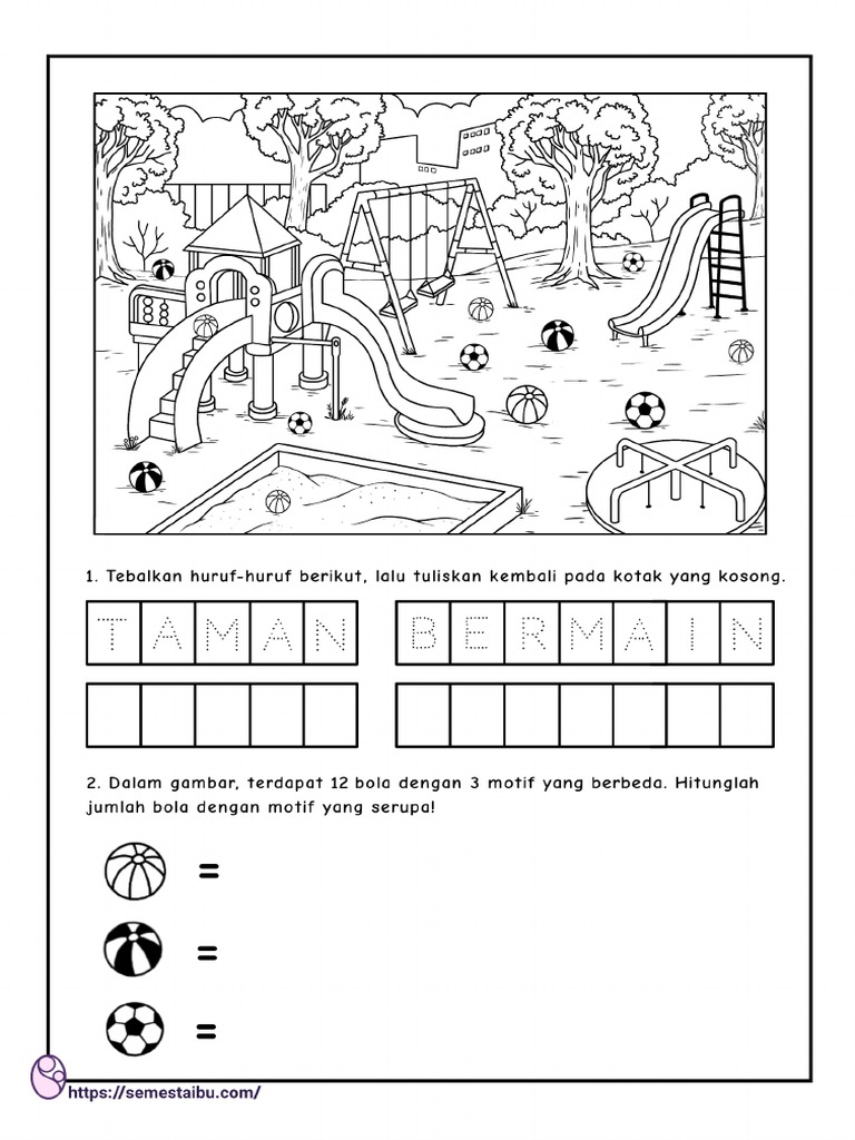 Lembar Kerja Anak TK Tema Tempat Rekreasi 5 | PDF