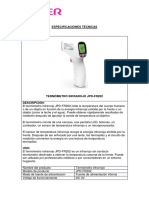 Termómetro infrarrojo JPD-FR202 especificaciones