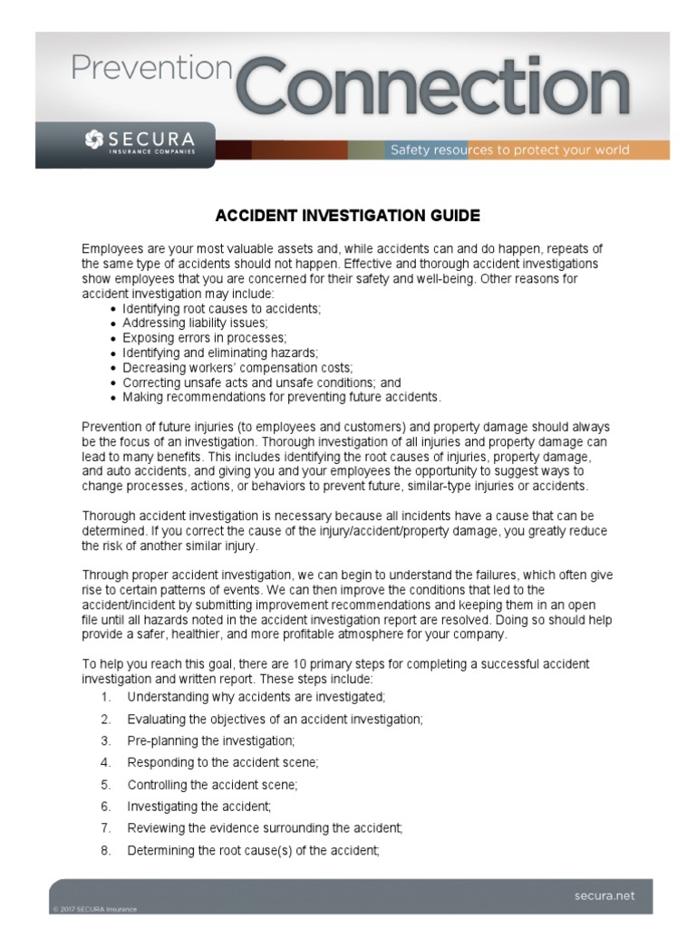Accident Investigation Guide | PDF | Traffic Collision | Supervisor