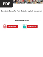 Cover Letter Sample For Fresh Graduate Hospitality Management