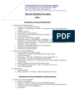 Institute of Quantitative Finance (India) : FRM 2010 Training Syllabus