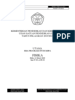 Naskah Soal Fisika paket UTAMA  USP 2020 K13