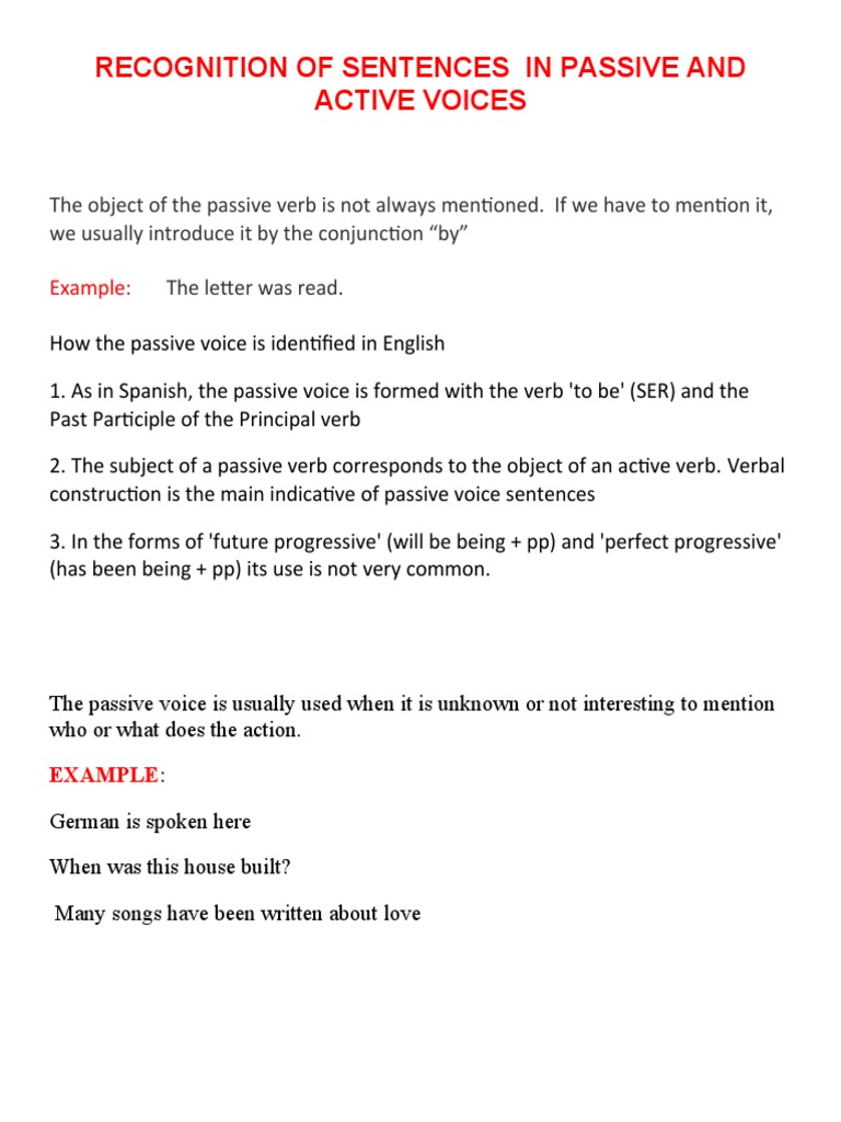 6th Class Ingles Ii Recognition Of Passive Voice Sentences Pdf Verb Language Mechanics
