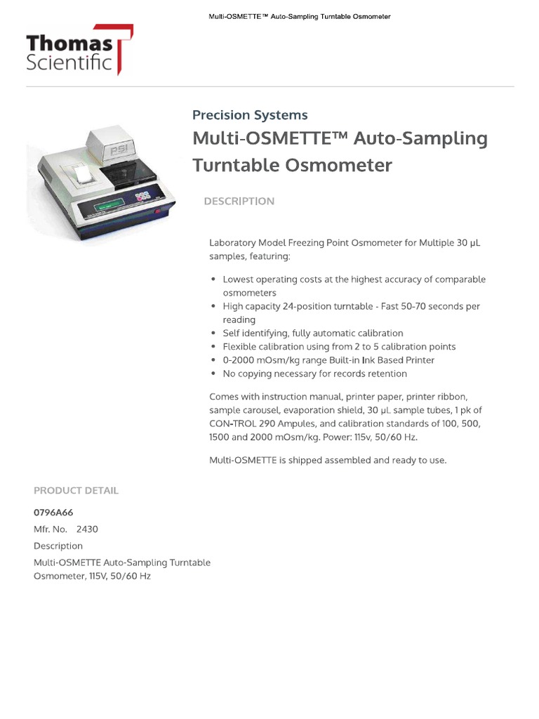 Precision Systems Osmometers PDF