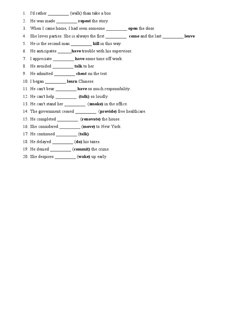 Verb Form 4 | PDF