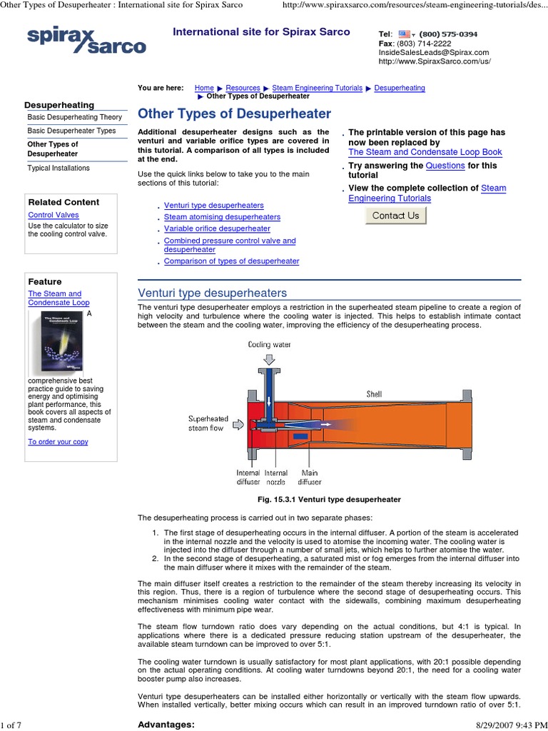 1 210 Desuperheaters Spirax Sarco | PDF | Steam | Valve