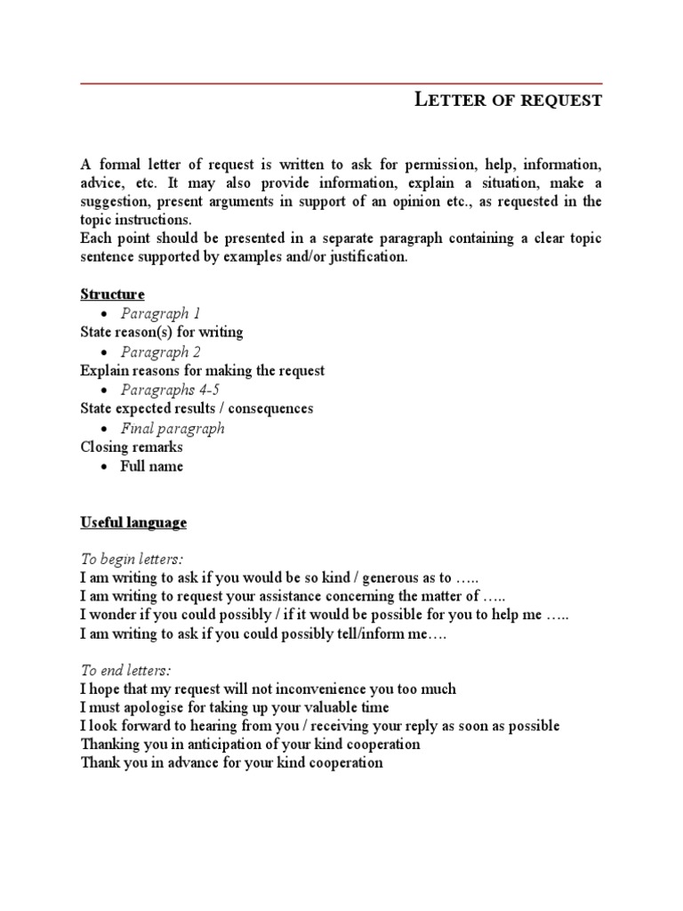 Letter of Request | PDF
