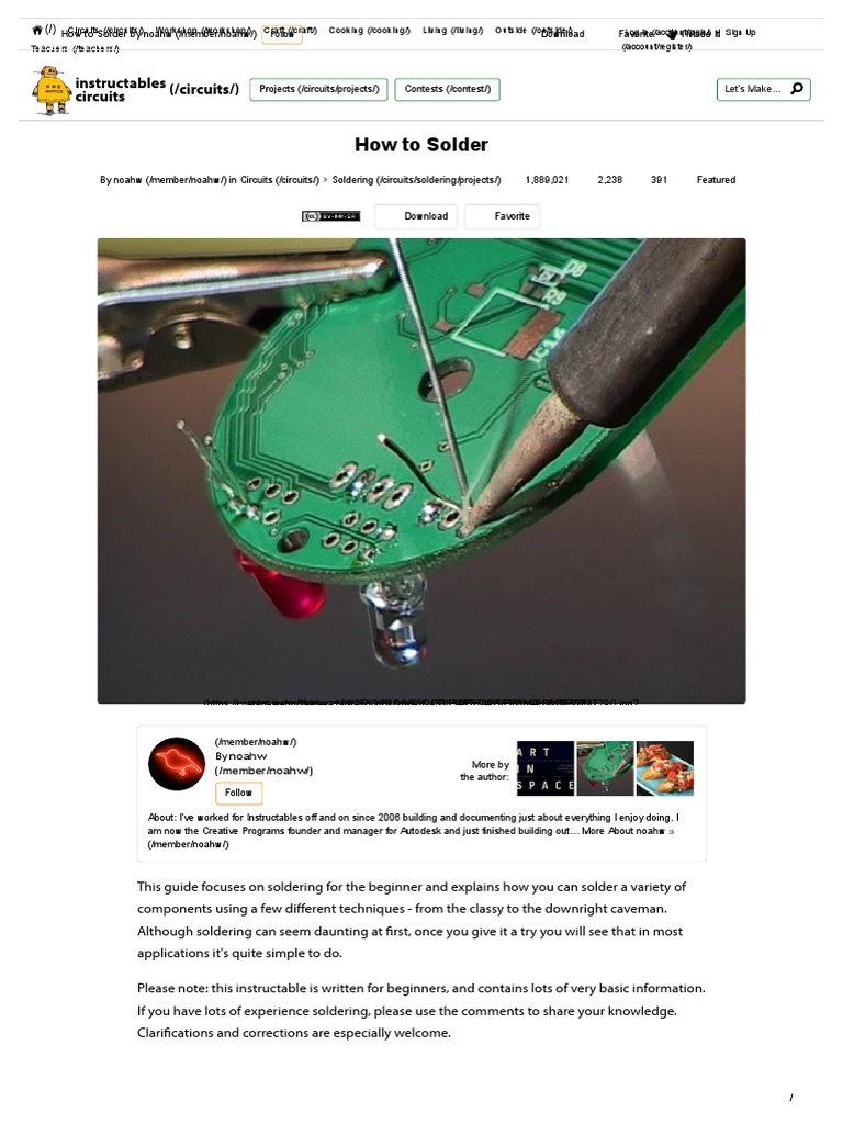 Soldering Instruction PDF Printed Circuit Board Soldering