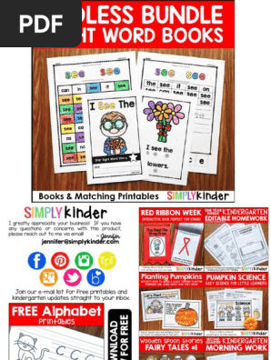 A - Star Sight Word Books Kindergarten