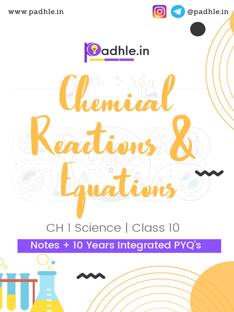 Padhle 10th Chemical Reactions Equations Integrated Pyqs Pdf