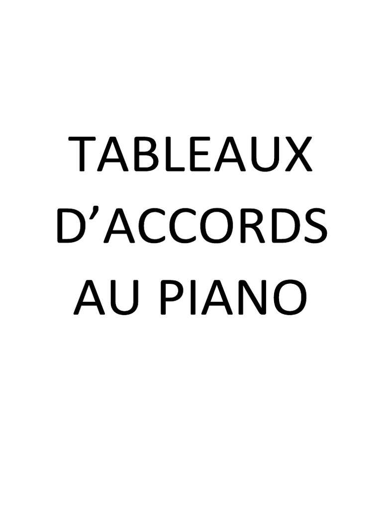 Tableau D Accords Piano PDF