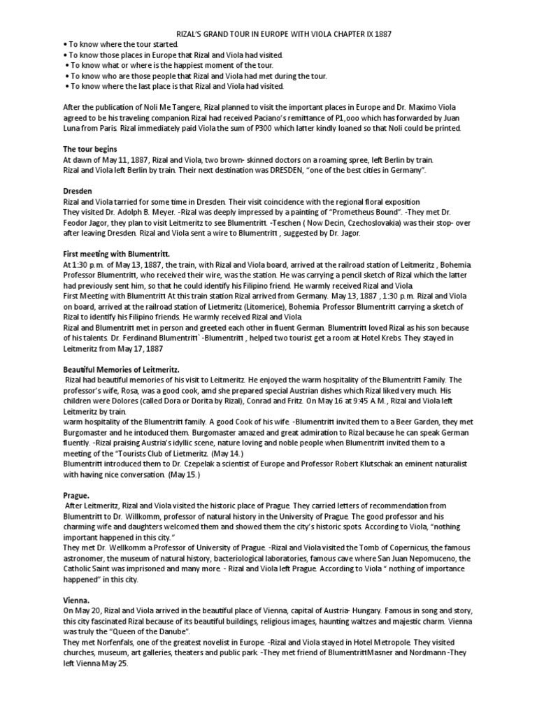 RIZAL | PDF | Switzerland | Vienna