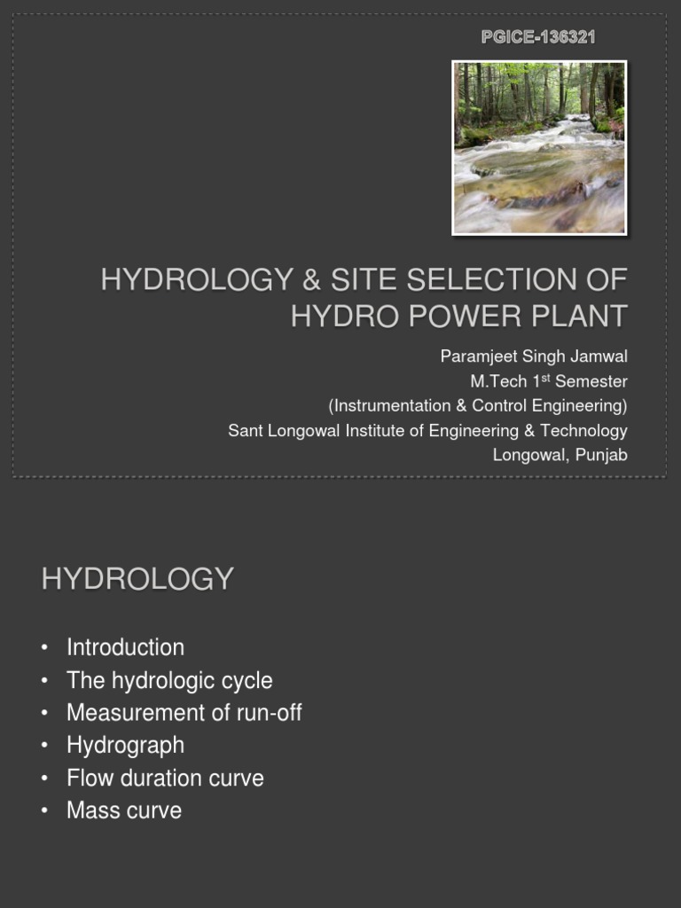 Hydrology & Site Selection of Hydro Power Plant | PDF | Surface Runoff ...