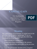 Capital Gain: Prof. Madhumathi Department of Commerce Kristu Jayanti College Bengaluru