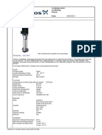 Inline centrifugal pump performance data