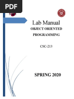 CSC213 Object Oriented Programming-Lab Manual-Sol