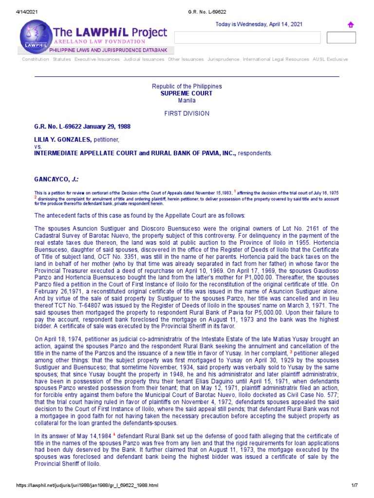 Supreme Court Ruling on Land Title Dispute | PDF | Mortgage Law ...