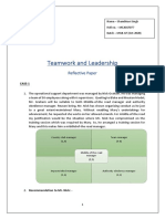 Teamwork and Leadership: Reflective Paper