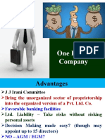 4 ONE PERSON COMPANY