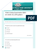 TOM II Online Examination SEM I (A.Y.2020-21), 2015 Pa Ern: Multiple Choice Questions (MCQ)