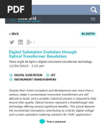 Digital Substation Evolution Through Optical Transformer Revolution